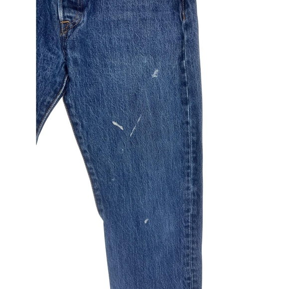 Original Levi's 501 Jeans 32X32 Blue Straight Leg Button Fly Wash Distressed - Picture 3 of 11